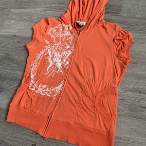 GRUNGE ORANGE SHORT SLEEVE JACKET!!